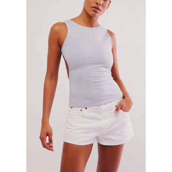 FREE PEOPLE Wear It Out Backless Cami / Heather Grey - Picture 1 of 5